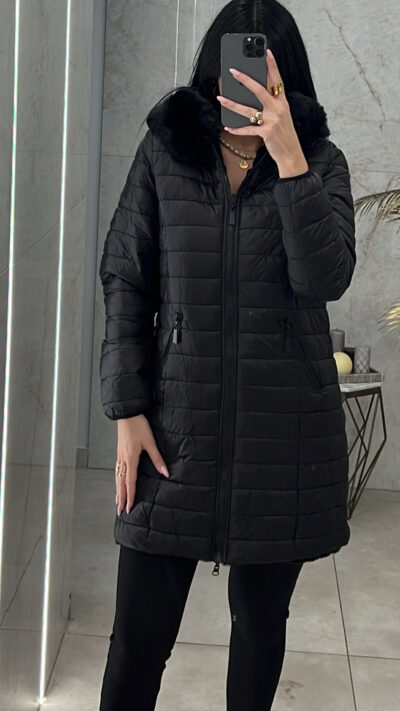 Μπουφάν διπλής όψης μαύρο