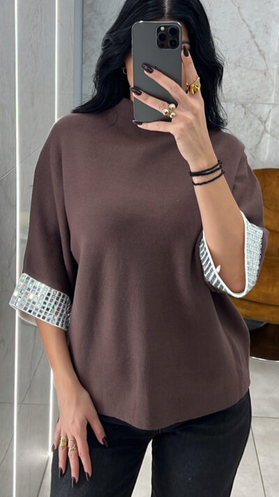 Πλεκτή Μπλούζα Mirrors/Καφέ