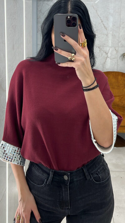 Πλεκτή Μπλούζα Mirrors/Μπορντό