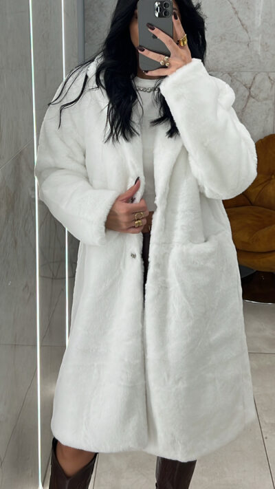 Μακριά Οικολογική Γούνα/Λευκό