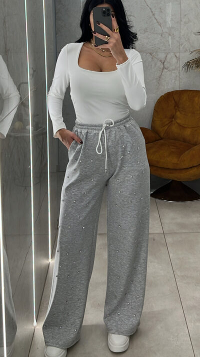 Φόρμα με στρας γκρι