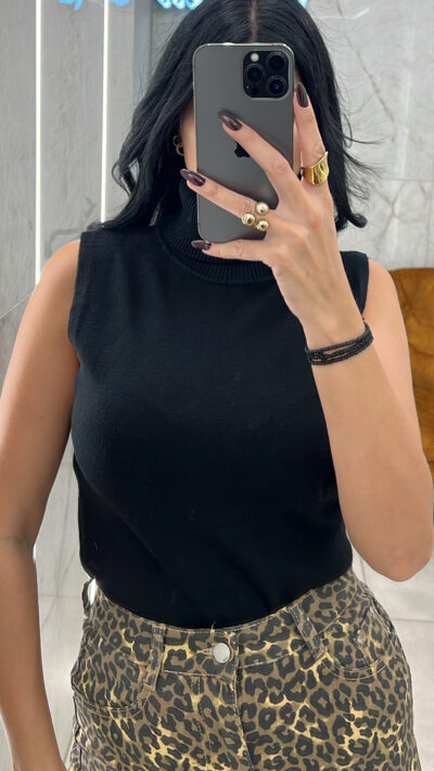 Μπλούζα  αμάνικη ζιβάγκο 8181/Μαύρο