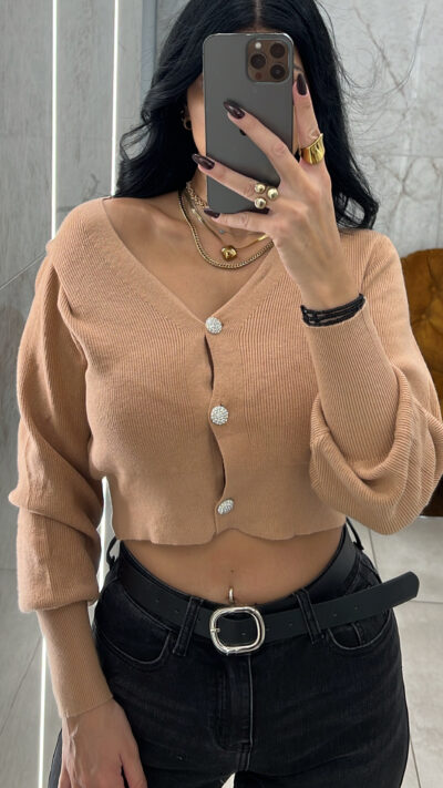 Ζακετάκι πλεκτό G276/Μπεζ