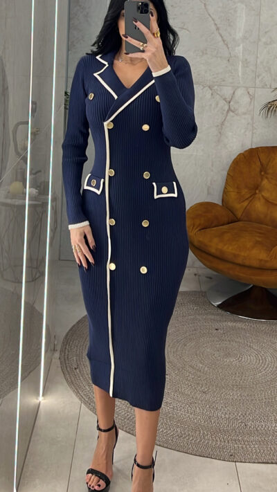 Φόρεμα Πλεκτό 18393/Μπλε