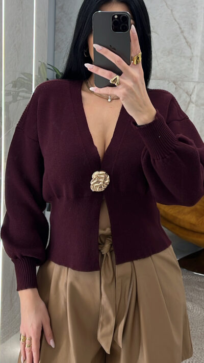 Ζακέτα Πλεκτή 630970/Μπορντό