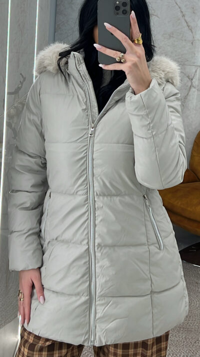 Μπουφάν Δερματίνη-2298/Γκρι