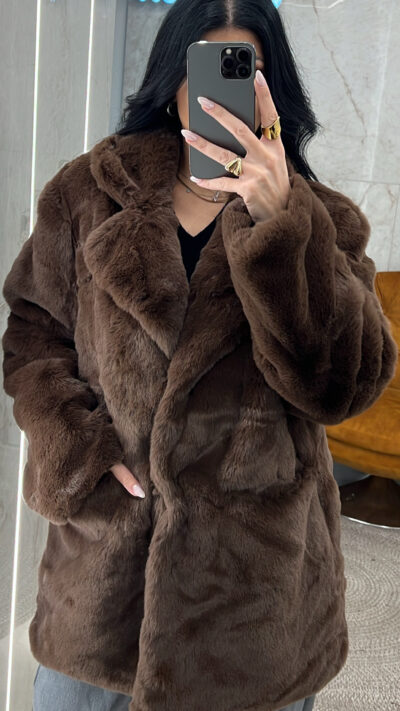 Γούνα oversized AN2009/Καφέ