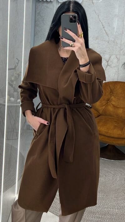 Παλτό τσόχα 20205/Καφέ