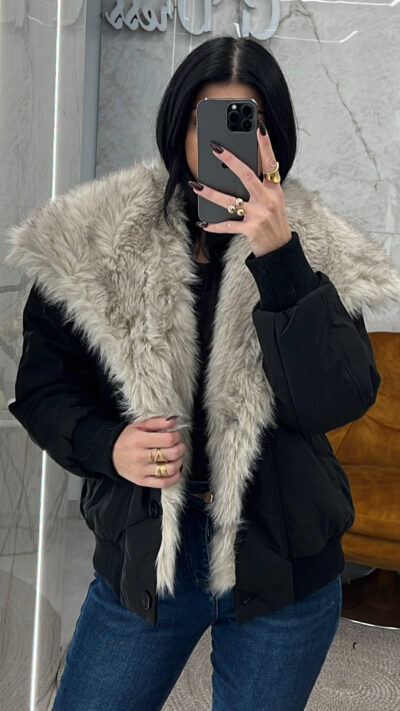 Μπουφάν διπλής όψης 75231/Μαύρο