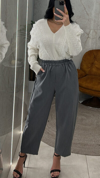 Παντελόνι Ψηλόμεσο Baggy/Γκρι