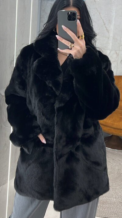 Γούνα oversized ΑΝ2009/Μαύρο