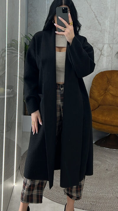 Μακρύ Παλτό-3192/Μαύρο