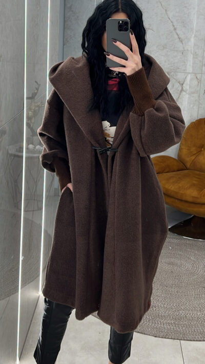 Παλτό oversized 3156/Καφέ