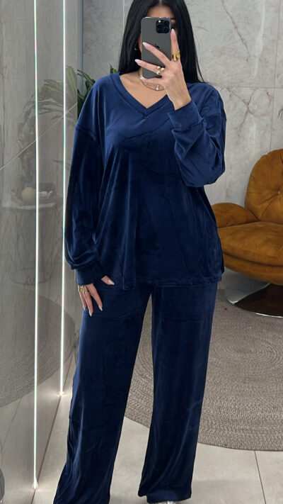 Σετ βελουτέ 3669/Μπλε