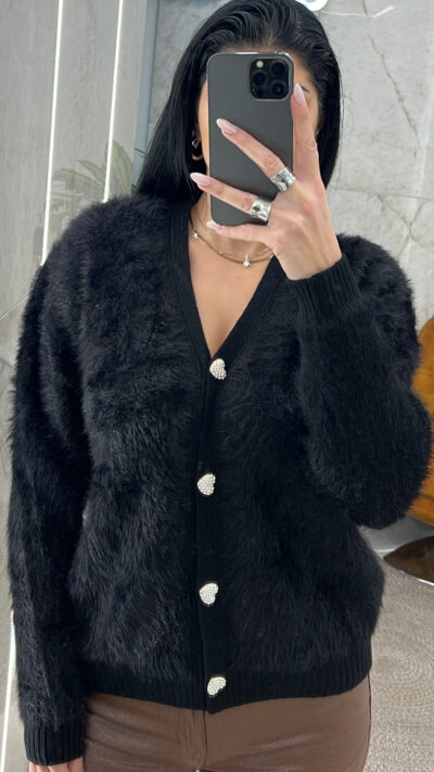 Ζακέτα Χνουδωτή 5157/Μαύρη