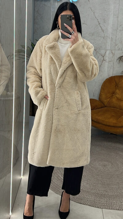 Γούνα οικολογική μακριά 21841/Μπεζ