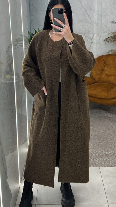 Παλτό oversized 954326/Καφέ