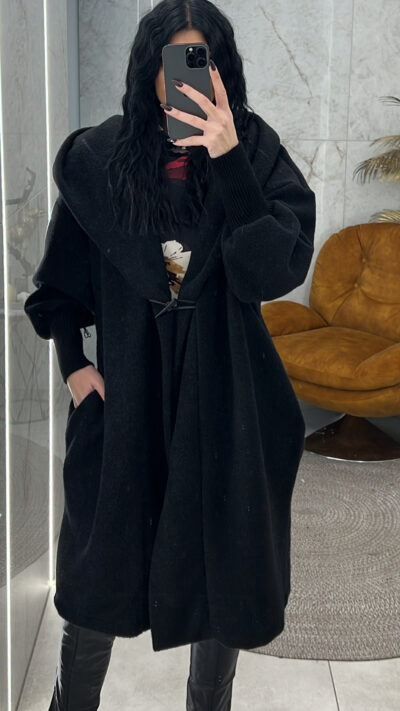 Παλτό oversized 3156/Μαύρο