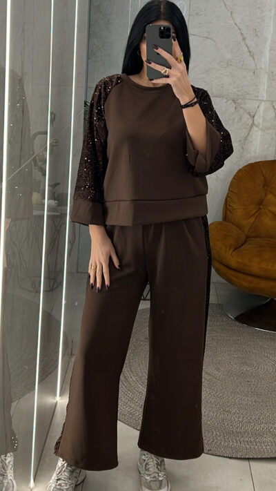 Σετ Φόρμας Παγιέτα 11333/Καφέ