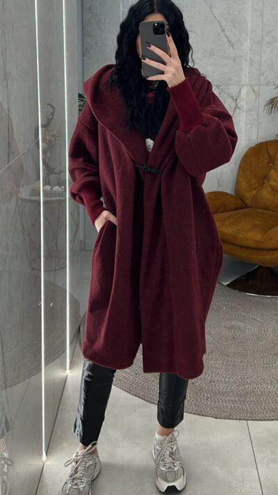 Παλτό oversized 3156/Μπορντό