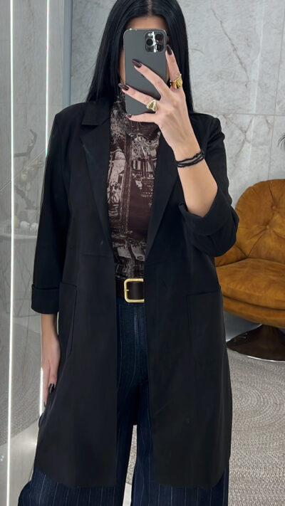 Πανωφόρι Σουέτ 90789/Μαύρο