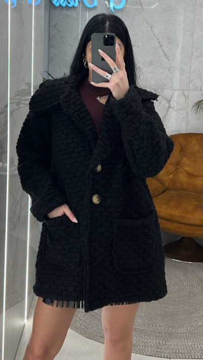 Πανωφόρι μπουκλέ /Μαύρο