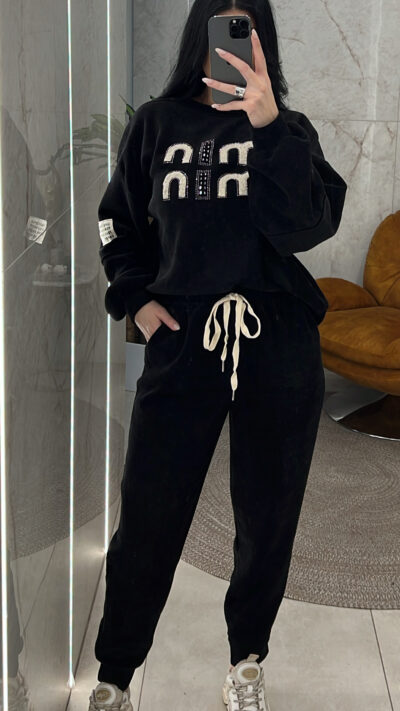 Σετ Φόρμας Κοτλέ 11388/Μαύρο