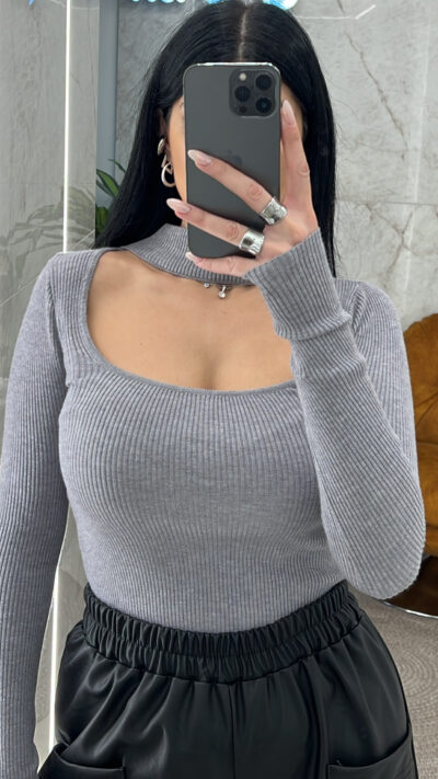 Μπλούζα πλεκτή 3023/Γκρι