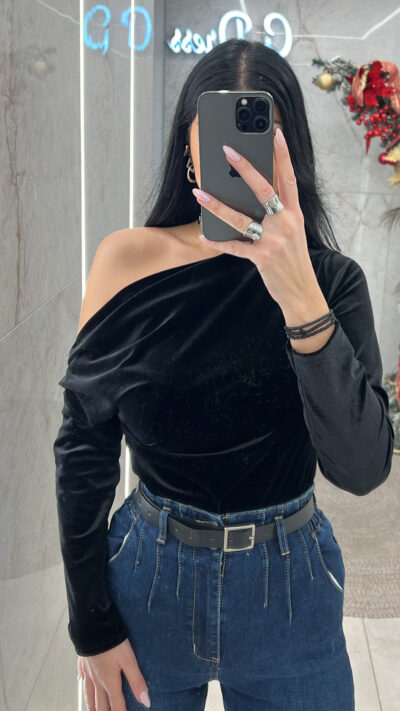 Μπλούζα Βελουτέ 6238/Μαύρη