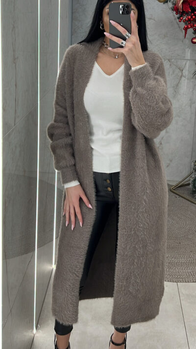 Ζακέτα μοχέρ μακριά 5175/Πούρο