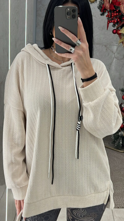 Φούτερ oversized εκρού