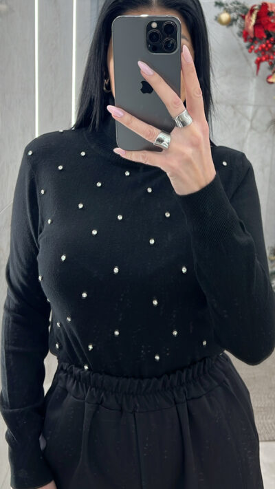 Μπλούζα Ζιβάγκο με Στράς 505/Μαύρο