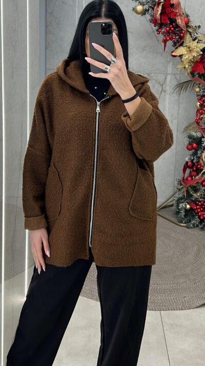 Ζακέτα Μπουκλέ 2134/Καφέ