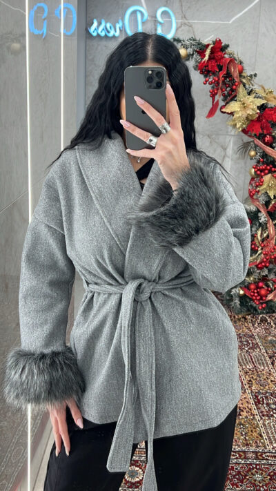 Παλτό oversized 80350/Γκρι