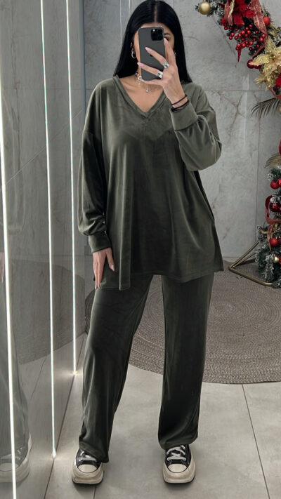 Σετ βελουτέ 3116/Χακί