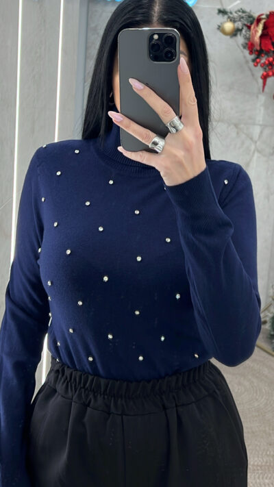 Μπλούζα Ζιβάγκο με Στράς 505/Μπλε