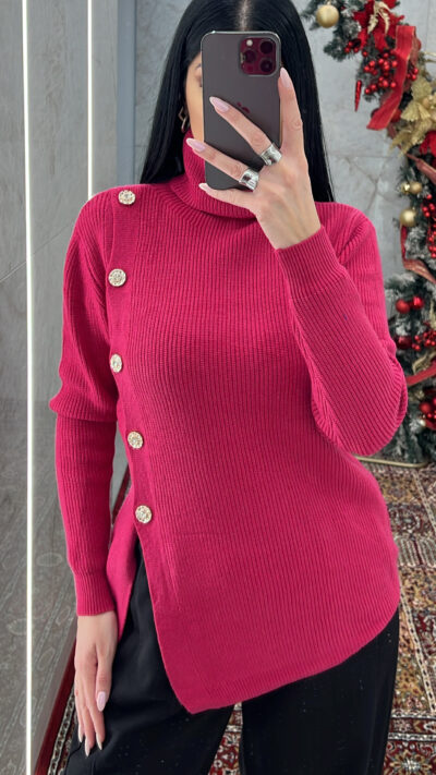 Μπλούζα πλεκτή ζιβάγκο 3009/Φούξια