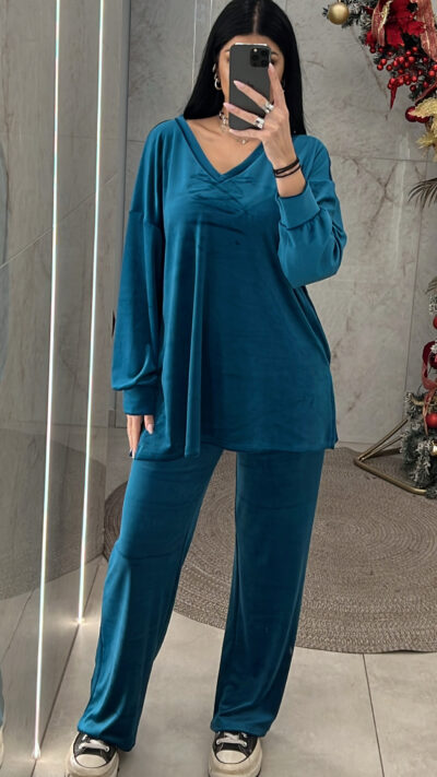 Σετ βελουτέ 3116/Πετρόλ