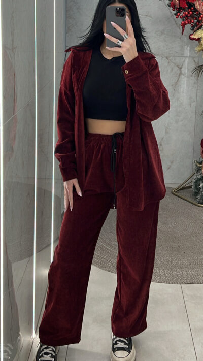 Σετ Βελουτέ 3185/Μπορντώ