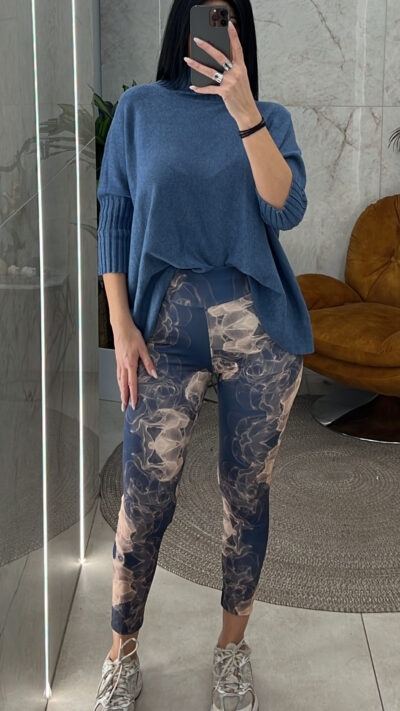 Μπλούζα Πλεκτή Ημιζιβάγκο 23820/Μπλε