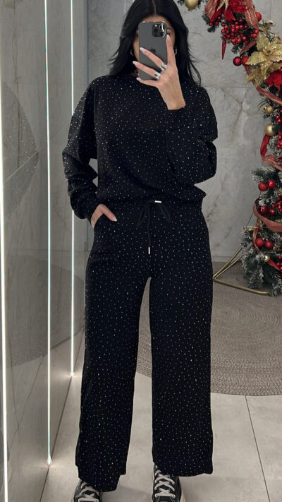 Σετ Φόρμας με Στρας R9361/Μαύρο