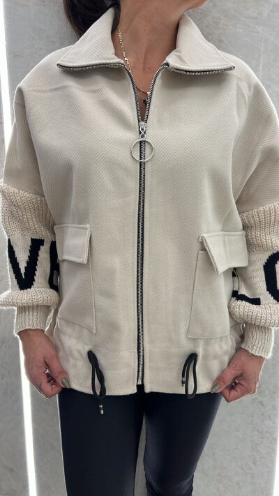 Ζακέτα τσόχα 3534/Εκρού