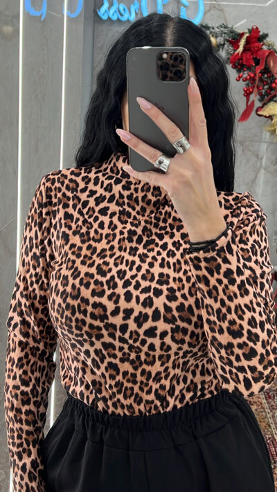 Μπλούζα ζιβάγκο/ Animal Μπεζ