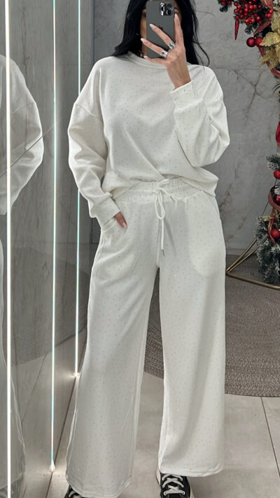 Σετ Φόρμας με Στρας R9361/Λευκό