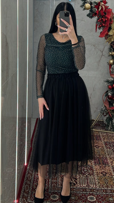 Φούστα Τούλι Μίντι 0231/Μαύρο