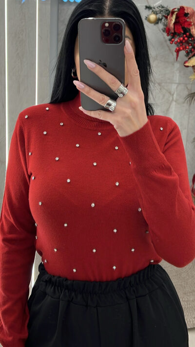 Μπλούζα Ζιβάγκο με Στράς 505/Κόκκινο