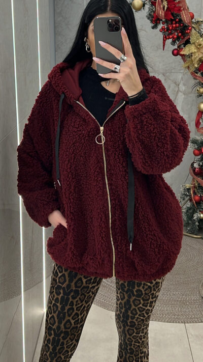 Ζακέτα Μπουκλέ 91289/Μπορντώ