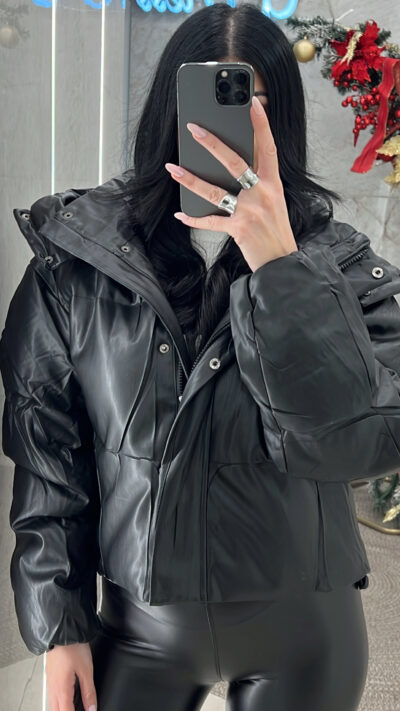 Μπουφάν bomber δερματίνη 8007