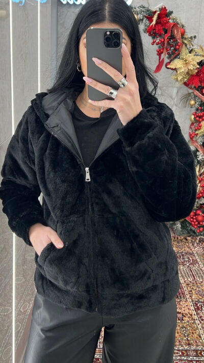 Ζακέτα Γούνινη 269054/Μαύρη