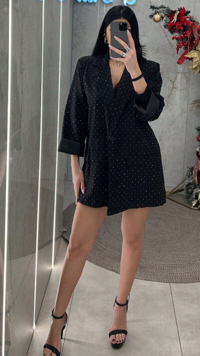 Σακάκι oversized με στρας